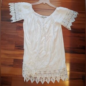 Women's Iris Bohemian White Lace Sleeve Blouse